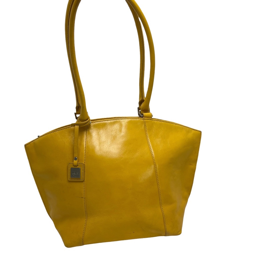 HOBO INTERNATIONAL Yellow Shoulder Bag Genuine Leather Handbag Purse Satchel